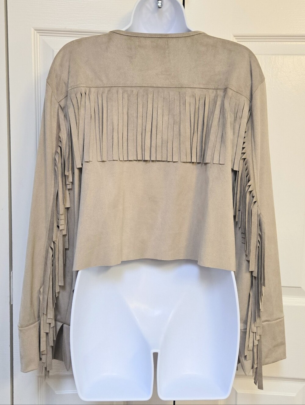 Crazy Train Fringe Jacket Top Cardigan Tan Western Southern